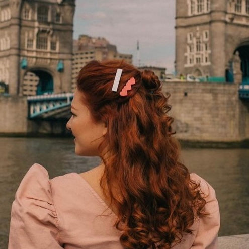 Basic white hair clip