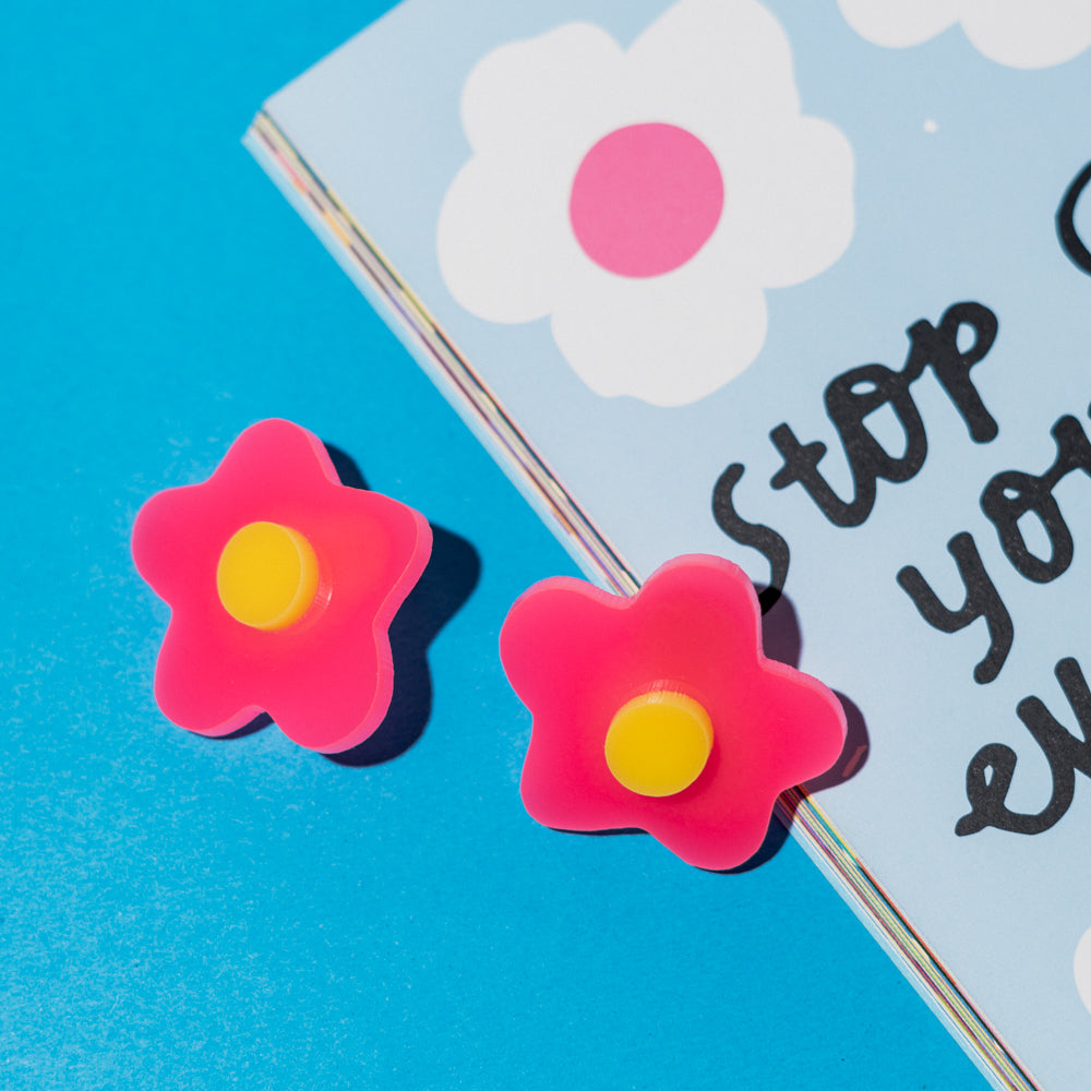 Ana - flower acrylic earrings